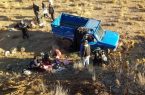 مصدومیت ۱۶ کارگر زن و مرد در حادثه واژگونی وانت در دماوند/ یکی از کارگران جان باخت