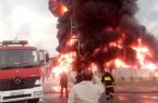 مصدومیت دو آتش‌نشان در آتش سوزی کارخانه «نصر گستر اراک»