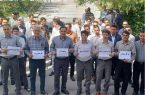 کارگران برق منطقه‌ای باختر برای تبدیل وضعیت استخدامی تجمع کردند