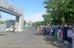 کارگران برق منطقه‌ای ‌برای تبدیل وضعیت استخدامی تجمع کردند