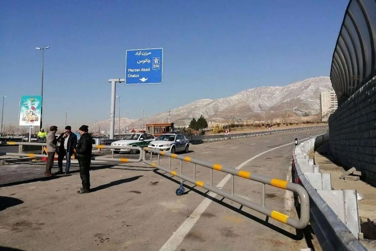 آزاد راه تهران به سمت چالوس مسدود می‌شود