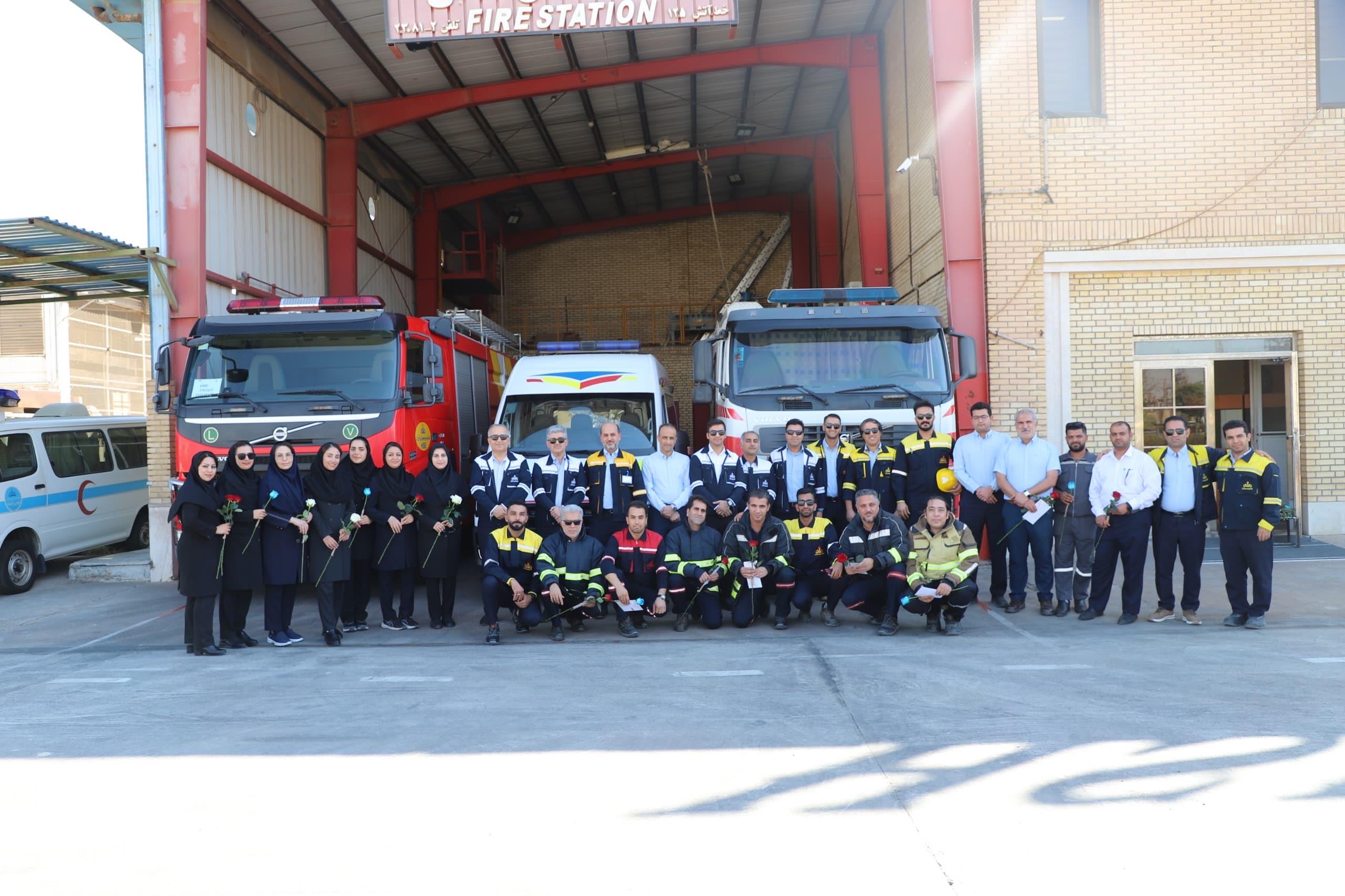 بازدید مدیرعامل پتروشیمی فن‌آوران از واحد HSE به مناسبت روز آتش‌نشانی و ایمنی