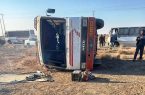 واژگونی مینی‌بوس کارگران معدن در بردسکن ۱۱ مصدوم برجا گذاشت