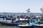 شناورهای صیادی پرچم ایران را در اروندکنار برافراشتند